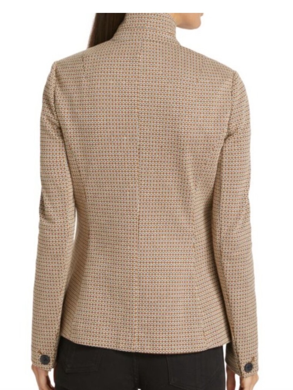 Rag & Bone Slade Geo Print Cotton Blend Blazer Jacket Brown Size 4 - Picture 3 of 16